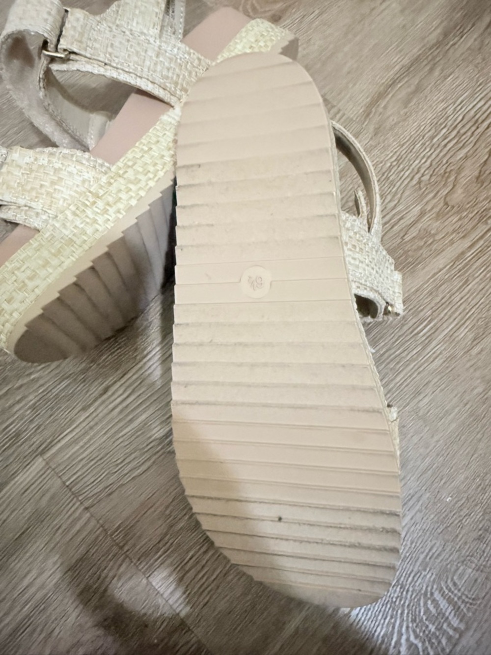 a new day Woven Platform Sandals in Natural Beige